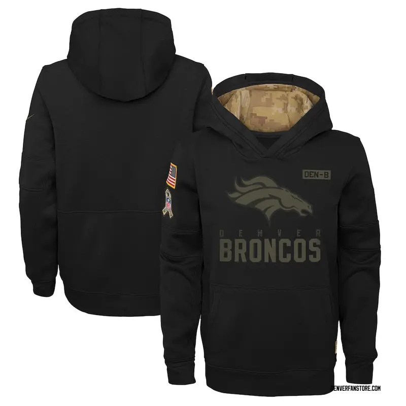 2021 Men's Denver Broncos Salute to Service Sideline Therma Pullover Hoodie