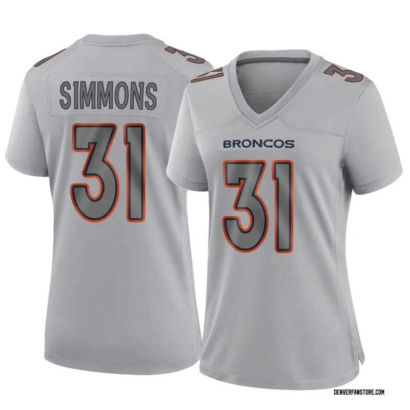 Denver Broncos Men's Gray F4571623 Nike Justin Simmons Inverted Legend  Jersey